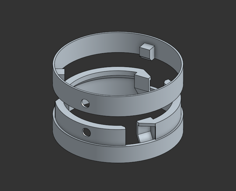 3D printed model rocket section connector